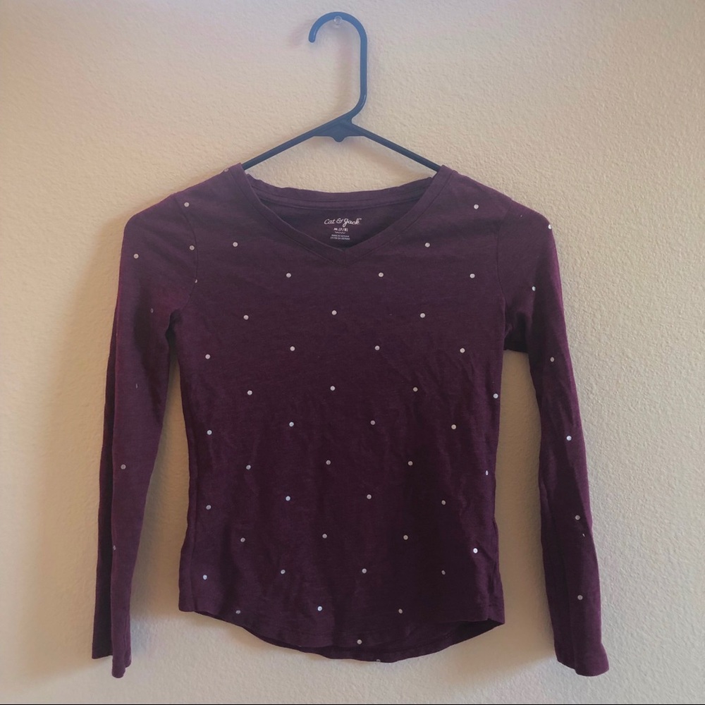 Magenta Polka Dot Top